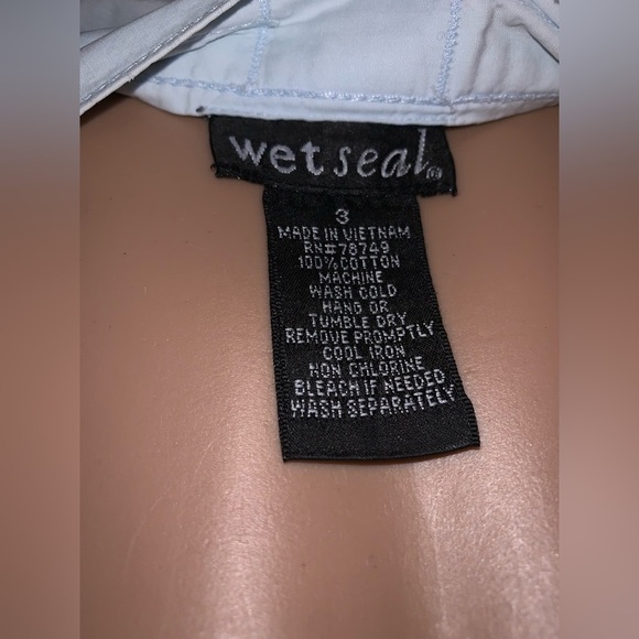 Vintage baby blue low rise cargo boot cut pants Wet Seal women’s size 3 - Picture 6 of 7